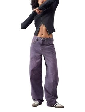 BDG Logan Baggy Buckle Barrel Jeans Purple Size 33